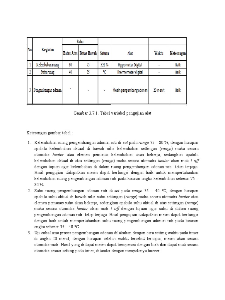 Pengaturan Mesin Pengembang Roti | PDF