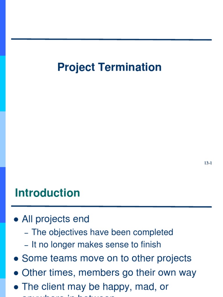 Project Termination Methods and Reasons | PDF | Project Management ...