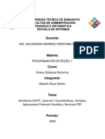 Trabajo Servidor DHCP PROGRAMACIÓN EN REDES 1 Roberto Rizzo