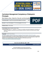 Curriculum Management Competency of Malaysia's Principals