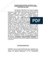 Acuerdo reparatorio entre ofendido y acusado por homicidio culposo