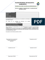 Acta de Realización de La Limpieza y Desinfección y Calibración Del Sistema de Agua