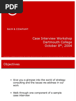 Case Interview Workshop Dartmouth College October 8, 2004