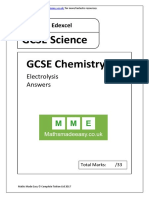 GCSE Science GCSE Chemistry: Electrolysis Answers