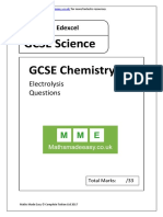 GCSE Chemistry Electrolysis. AQA OCR Edexcel. Questions