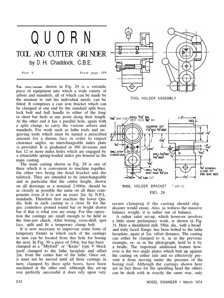 Quorn Tool and Cutter Grinder PDF Tools Woodworking