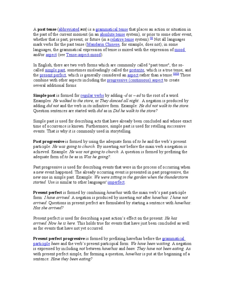 An Analysis of Verb Tenses and Aspects in the English Language Through ...