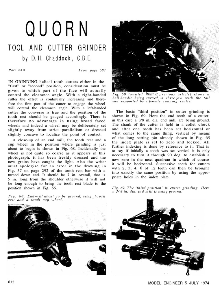 Quorn Tool and Cutter Grinder PDF Mill (Grinding) Tooth
