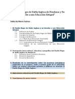 El Pueblo Negro de Habla Inglesa de Honduras y Su Derecho A Una Educación Integral