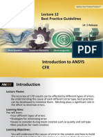 Introduction To ANSYS CFX: Best Practice Guidelines