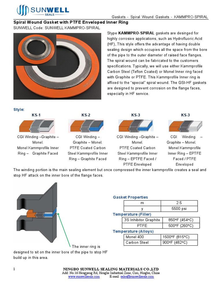 Spiral Wound Gaske | PDF | Mechanical Engineering | Building Engineering