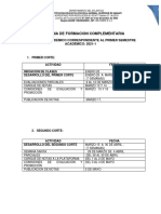 Calendario Primer Semestre PFC