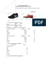 Evaluación - Ejericicio - Zapatos - Presupuesto - Maestro