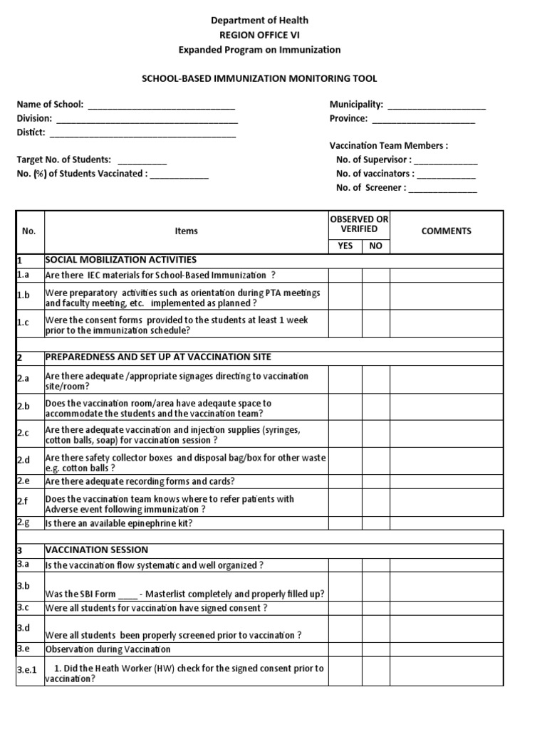School-Based Immunization Monitoring 2025 | PDF | Vaccines | Vaccination
