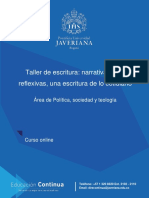 Curso-Taller - Escritura Autoreflexiva