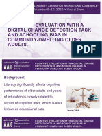 Cognitive Evaluation With A Digital Change Detection Task and Schooling Bias in Community-Dwelling Older Adults
