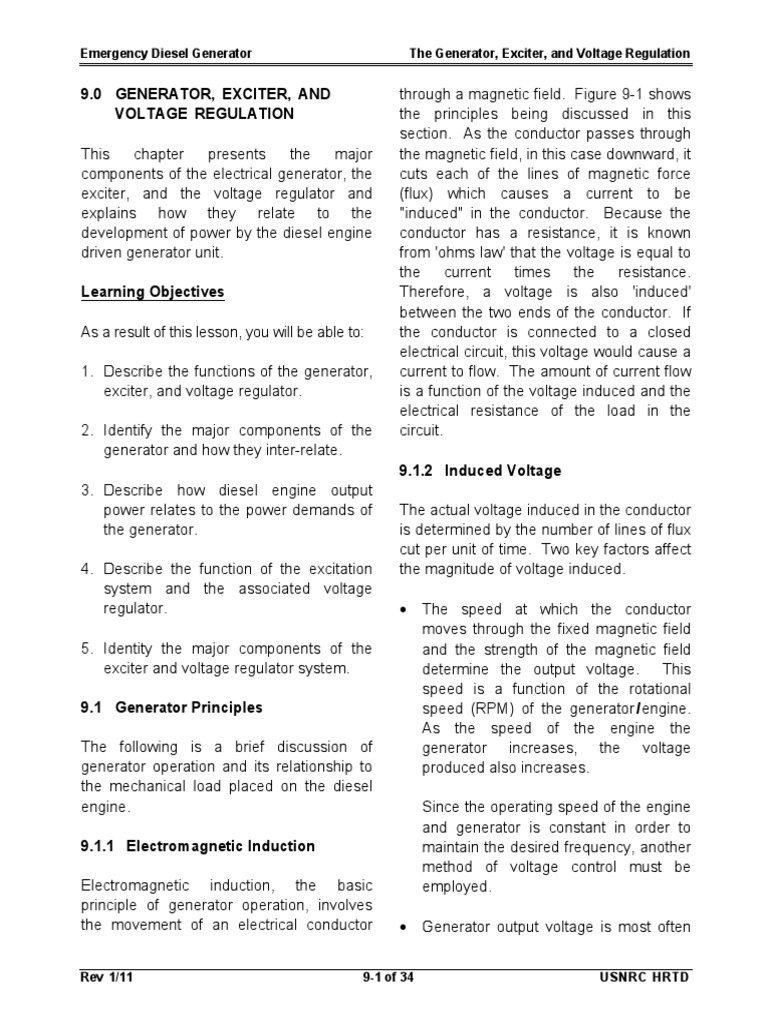 Generator Exciter & Voltage Exciter PDF Electric Generator