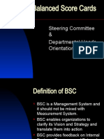 Balanced Score Cards: Steering Committee & Departmental Heads Orientation