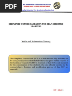 Simplified Course Pack (SCP) For Self-Directed Learning: Media and Information Literacy