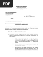 Counter - Affidavit: Republic of The Philippines Department of Justice Office of The Prosecutor Manila