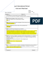 Saud International School Acid and Alkali Test