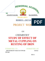 Project Work: Study of Effect of Metal Cuppling On Rusting of Iron
