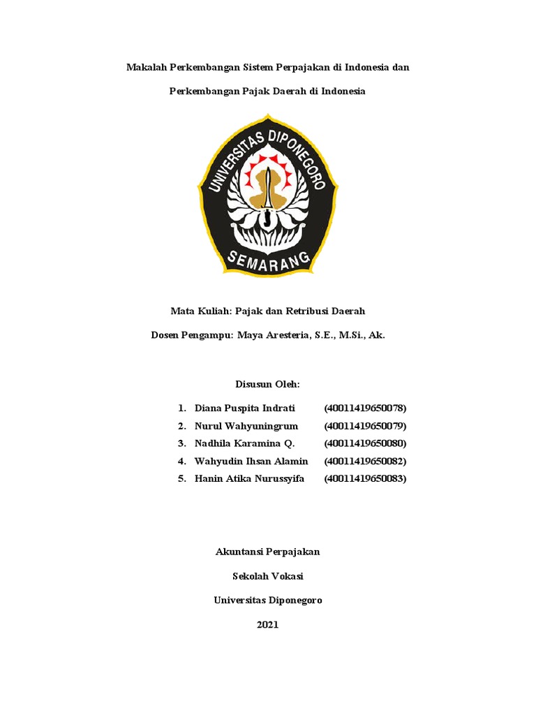 Perkembangan Pajak di Indonesia | PDF