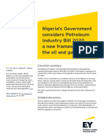 Nigeria's Government Considers Petroleum Industry Bill 2020, A New Framework For The Oil and Gas Sector