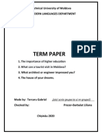 Term Paper: The Importance of Higher Education What Can A Tourist Visit in Moldova?