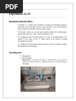 Experiment No.10: Introduction of Kneader Mixer