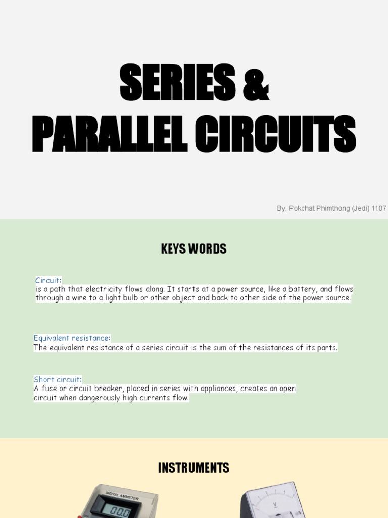 Series And Parallel Circuits ... Circuit Diagram