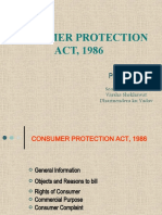 Consumer Protection ACT, 1986: Presented by