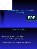 Transition Metals and Coordination Chemistry