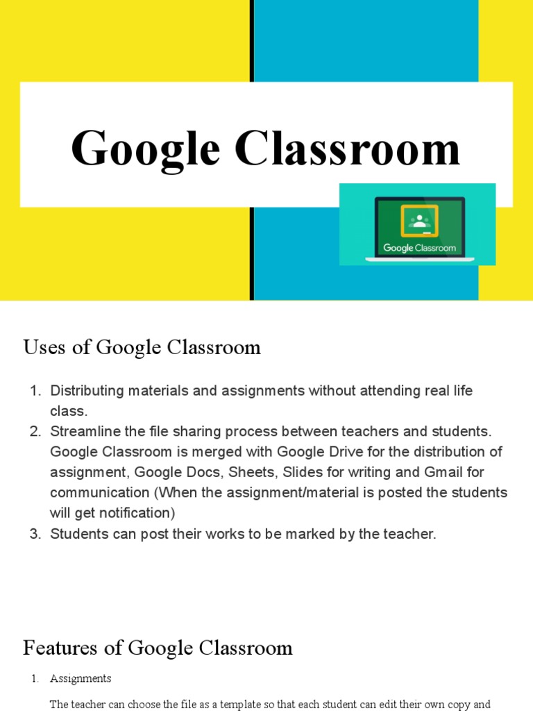 Overview of Google Classroom Features | PDF | Web Portals | Internet ...