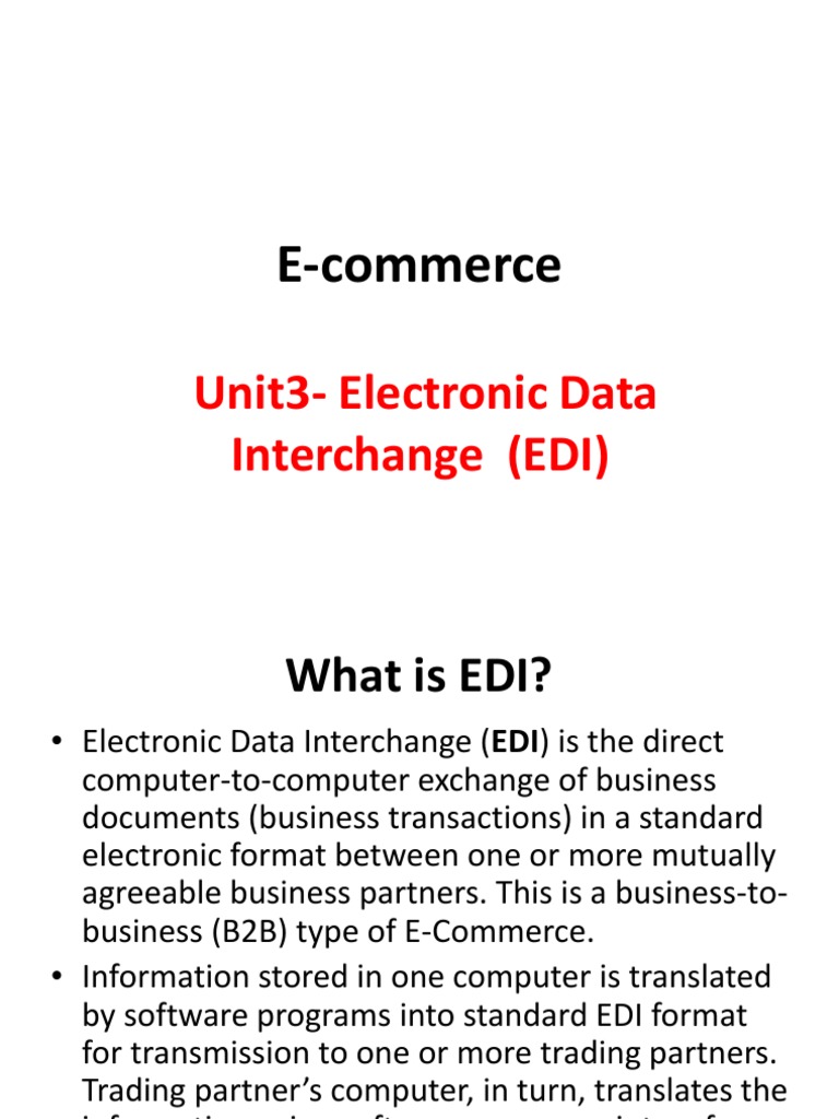 Understanding Electronic Data Interchange | PDF | Electronic Data ...
