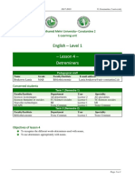 English - Level 1: - Lesson 4 - Detreminers