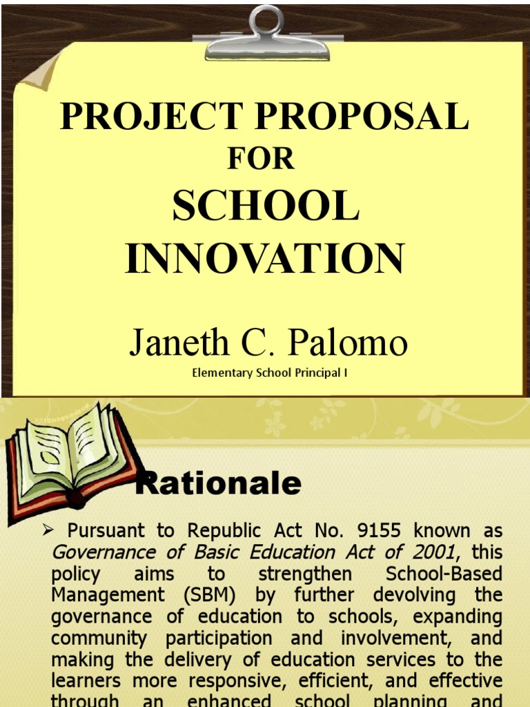 School Innovation Project Proposal Guide | PDF | Innovation ...