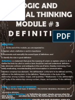 Logic and Critical Thinking Module # 3