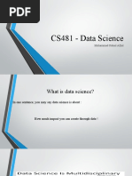 CS481 - Data Science: Muhammad Sohail Afzal