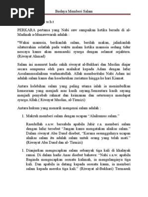 Budaya Memberi Salam Pdf