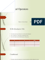 Logical Operators: Name: Ali Hamza Ranjha Roll No: 19021519-007