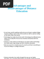 Advantages and Disadvantages of Distance Education Power Point Presentation