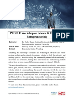 PEOPLE Workshop on Science Engineering Entrepreneurship