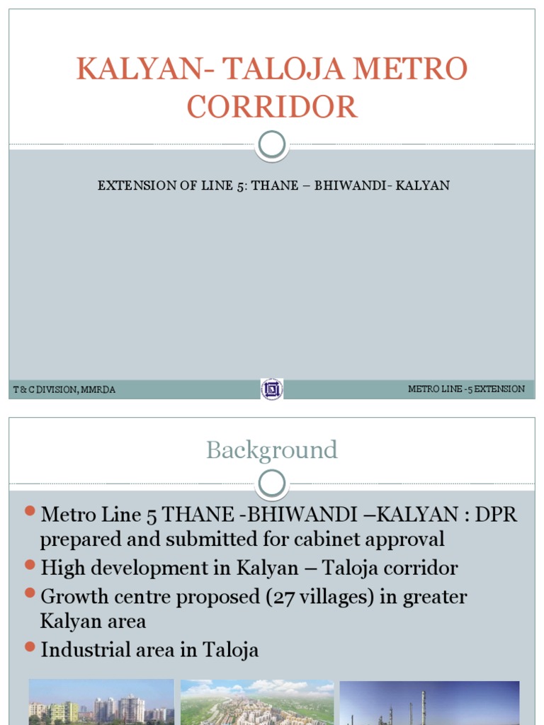 Kalyan Taloja Metro Alignment Options (18-9) Final | PDF | Transport ...