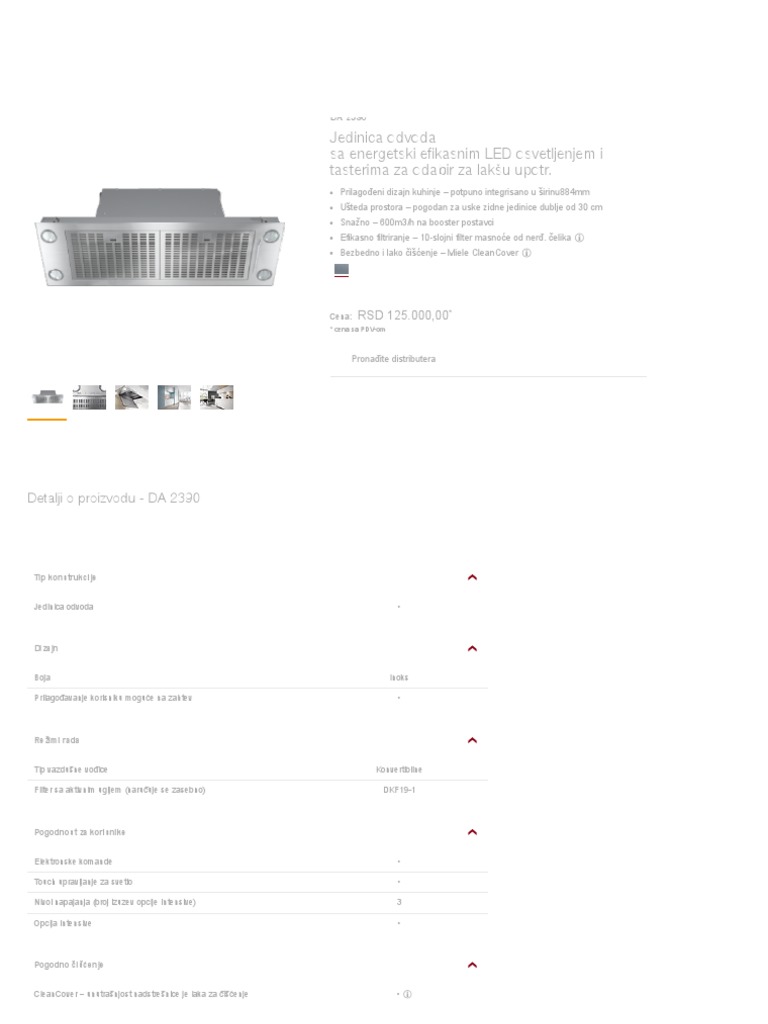 Miele Aspiratori DA 2390 Jedinica Odvoda PDF