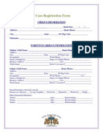 Child Care Registration Form