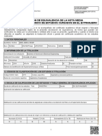 Declaración de Equivalencia de La Nota Media Del Expediente Académico de Estudios Cursados en El Extranjero