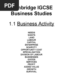 Cambridge IGCSE Business Studies