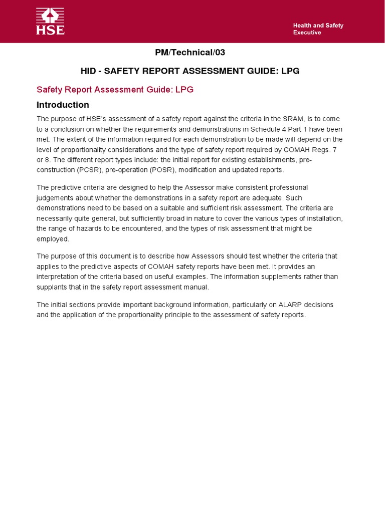 PM/Technical/03 Hid Safety Report Assessment Guide LPG PDF Risk