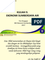 Kuliah 9. Ekonomi Sumberdaya Air